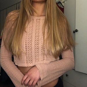 Pink Lacey Crop Top